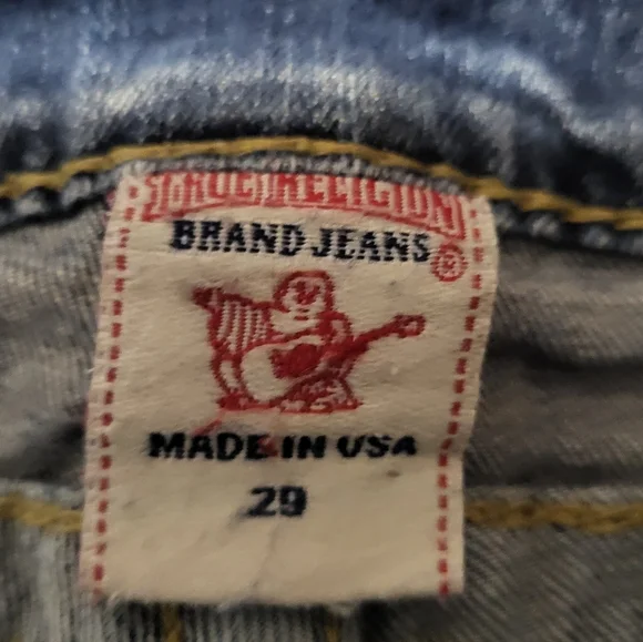 True Religion Women’s Straight Blue Jeans USA Made 29 Designer Denim L32 C96 - Picture 4 of 10